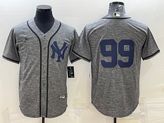 Men's New York Yankees Aaron Judge #99 Gray Replica Team Name Jersey1