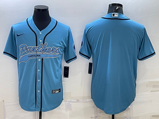 Men's Carolina Panthers Blue Blank Jersey1