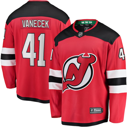 Men's New Jersey1 Devils Vitek Vanecek #41 Red Player Game Jersey1