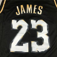 Men's Los Angeles Lakers LeBron James #23 Black Swingman Player Jersey1