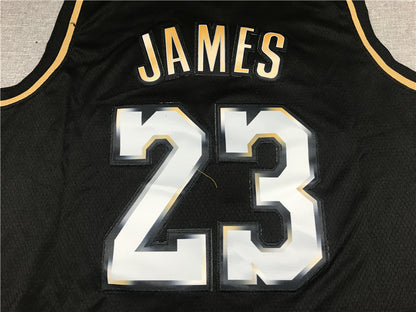 Men's Los Angeles Lakers LeBron James #23 Black Swingman Player Jersey1