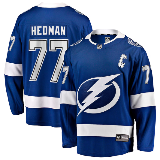 Men's Tampa Bay Lightning Victor Hedman #77 Fanatics Blue Breakaway Jersey