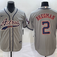 Men's Houston Astros Alex Bregman #2 Gray Replica Jersey1 Joint Edition