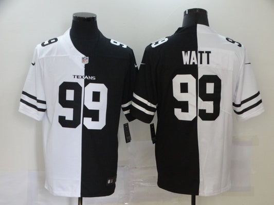Men's Houston Texans J.J. Watt #99 Black/White Game Jersey1