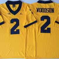 Men's Michigan Wolverines Charles Woodson #2 Yellow Alumni Player Game Jersey