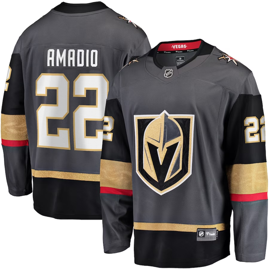 Men's Vegas Golden Knights Michael Amadio #22 Gray Alternate Breakaway Player Jersey1