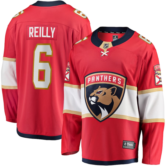 Men's Florida Panthers Mike Reilly #6 Red Player Jersey1