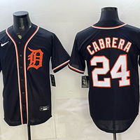 Men's Detroit Tigers Miguel Cabrera #24 Fashion Black Out Replica Jersey