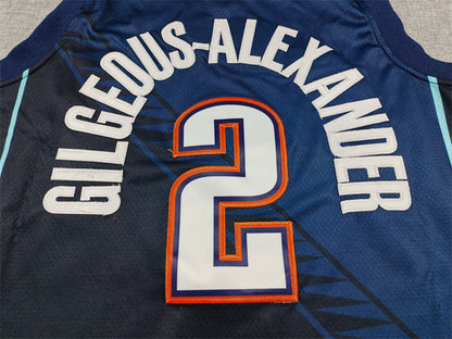 Men's Oklahoma City Thunder Shai Gilgeous-Alexander #2 Navy 2025/26 Swingman Jersey - City Edition