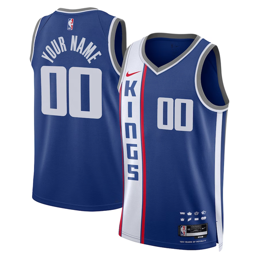 Men's Sacramento Kings Blue 2023/24 Custom Swingman Jersey1 - City Edition