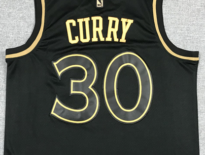 Men's Golden State Warriors Stephen Curry #30 Black Classic Swingman Jersey1