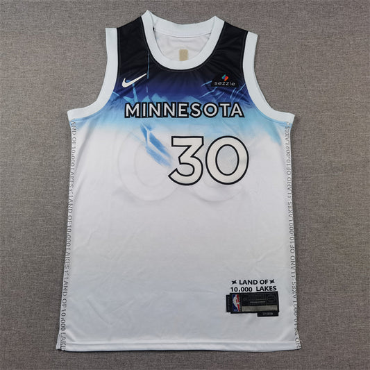 Men's Minnesota Timberwolves Julius Randle #30 White 2024/25 Swingman Player Jersey1 - City Edition