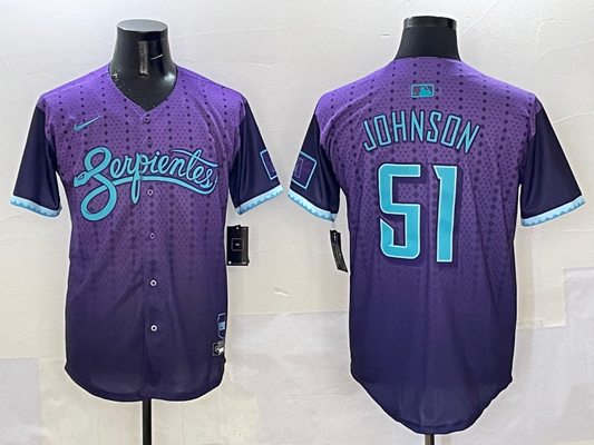 Men's Arizona Diamondbacks Randy Johnson #51 Purple 2025 City Connect Limited Player Jersey