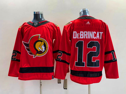 Men's Ottawa Senators Alex DeBrincat #12 Red Player Game Jersey1