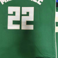 Men's Milwaukee Bucks Khris Middleton #22 Green Fast Break Road Replica Jersey1