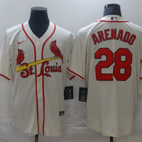 Men's St. Louis Cardinals Nolan Arenado #28 Beige Replica Baseball Jersey1