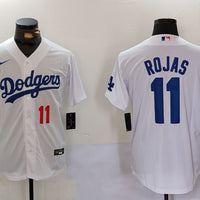 Men's Los Angeles Dodgers Miguel Rojas #11 White Home Replica Player Jersey1