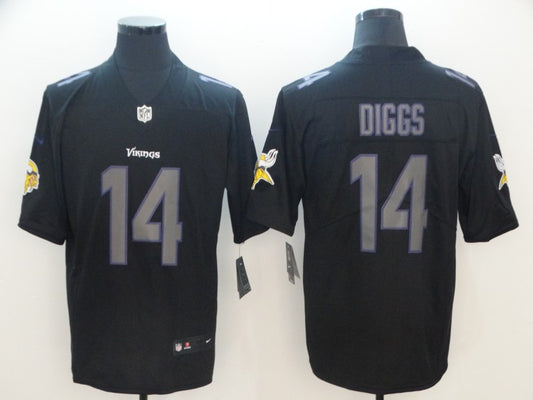Men's Minnesota Vikings Stefon Diggs #14 Black Game Jersey1