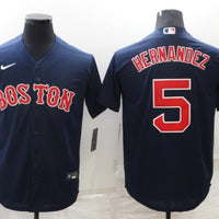 Men's Boston Red Sox Enrique Hernandez #5 Navy Replica Baseball Jersey1