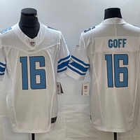 Men's Detroit Lions Jared Goff #16 White Player Game Jersey1