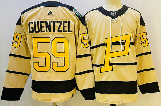 Men's Pittsburgh Penguins Jake Guentzel #59 Yellow Game Jersey1