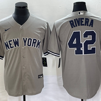 Men's New York Yankees Mariano Rivera #42 Gray Replica Player Jersey1