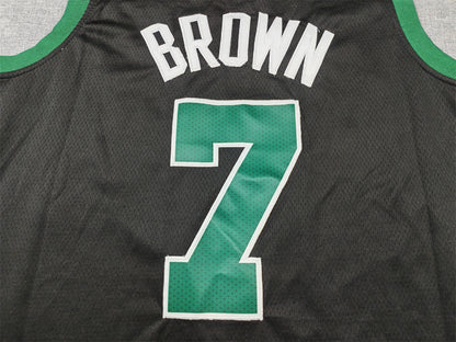 Men's Boston Celtics Jaylen Brown #7 Black Swingman Jersey1 - Statement Edition