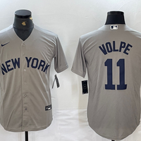 Men's New York Yankees Anthony Volpe #11 Gray Limited Game Jersey1