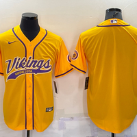 Men's Minnesota Vikings Yellow Blank Jersey1