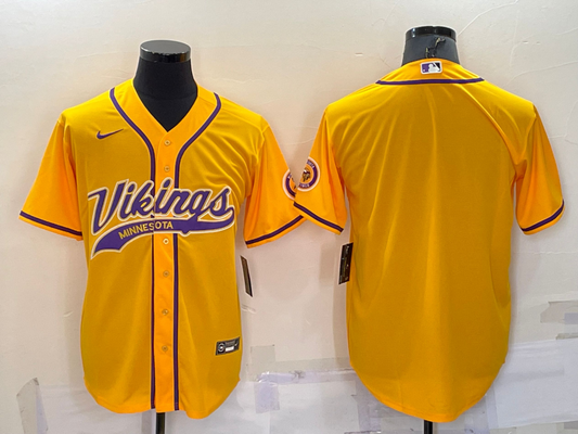 Men's Minnesota Vikings Yellow Blank Jersey1