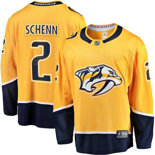 Men's Nashville Predators Luke Schenn #2 Gold Home Breakaway Jersey1