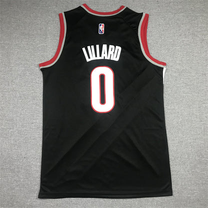 Men's Portland Trail Blazers Damian Lillard #0 Black Swingman Jersey1