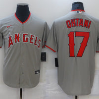 Men's Los Angeles Angels Shohei Ohtani #17 Gray Sewn Baseball Jersey1