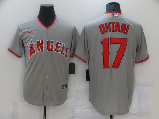 Men's Los Angeles Angels Shohei Ohtani #17 Gray Sewn Baseball Jersey1