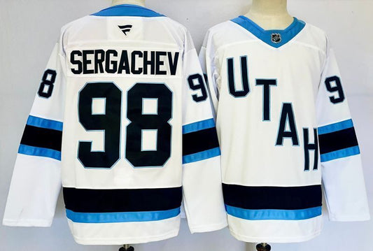 Men's Utah Mammoth Mikhail sergachev #98 Fanatics White Player Game Jersey