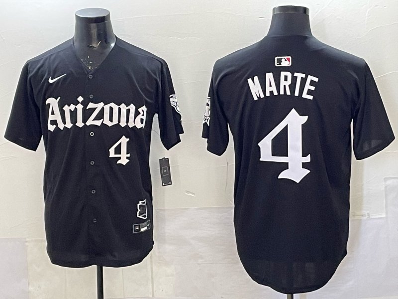 Men's Arizona Diamondbacks Ketel Marte #4 Black Replica Player Jersey