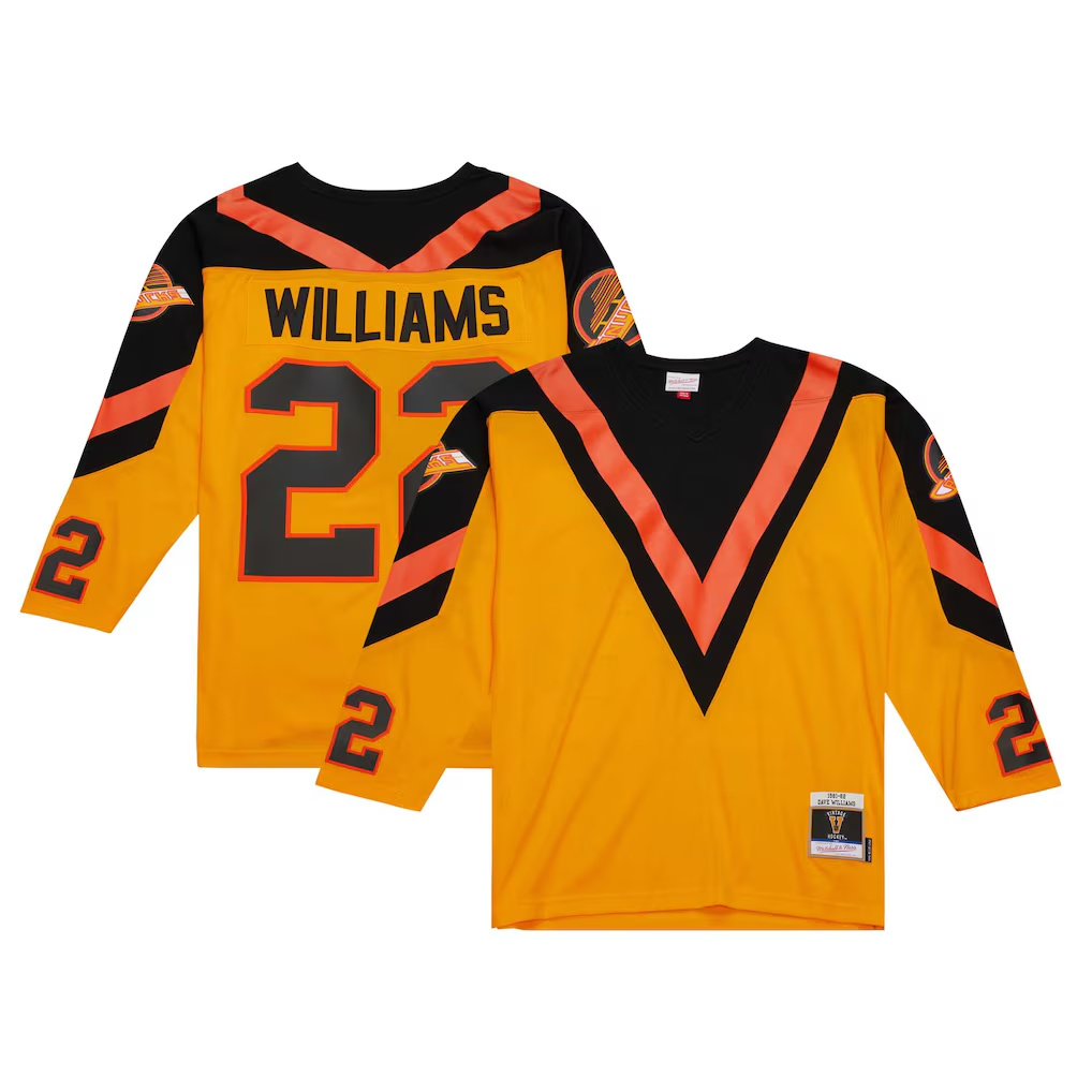 Men's Vancouver Canucks Dave Williams #22 Orange Classic Retro Style Jersey