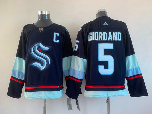 Men's Seattle Kraken Mark Giordano #5 Deep Sea Blue Home Breakaway Player Jersey1