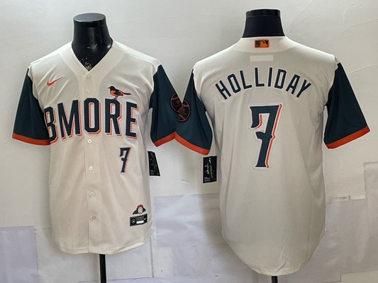 Men's Baltimore Orioles Jackson Holliday #7 Cream 2026 City Connect Stadium Jersey
