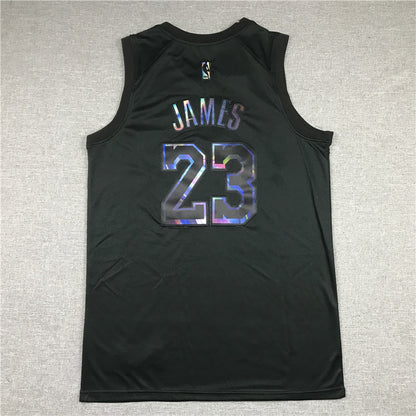 Men's Los Angeles Lakers LeBron James #23 Black Player Jersey1