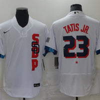Men's San Diego Padres Fernando Tatis Jr. #23 White ALL STAR Player Jersey1