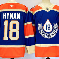Men's Edmonton Oilers Zach Hyman #18 Blue Game Jersey1