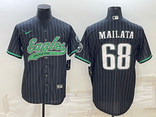 Men's Philadelphia Eagles Jordan Mailata #68 Black Player Jersey1 Joint Edition