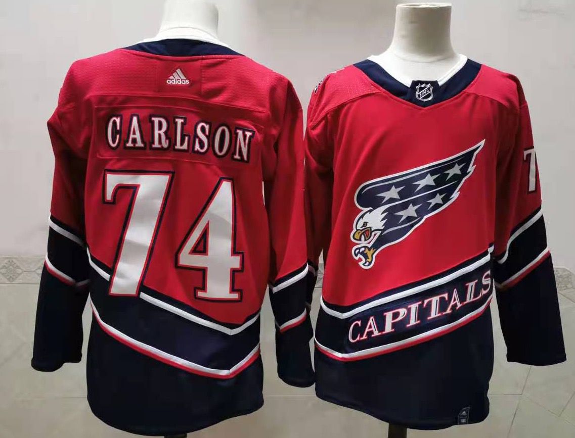 Men's Washington Capitals John Carlson #74 Red Home Breakaway Jersey1