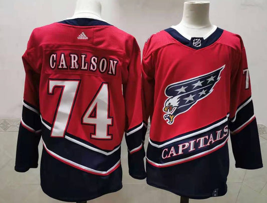 Men's Washington Capitals John Carlson #74 Red Home Breakaway Jersey1