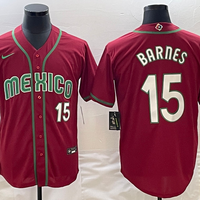 Men's 2023 World Baseball Classic #15 Austin Barnes Mexico Red Jersey1