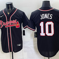 Men's Atlanta Braves Chipper Jones #10 Black Replica Player Jersey