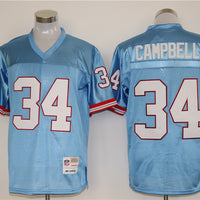 Men's Tennessee Oilers Earl Campbell #34 Light Blue Legacy Replica Jersey1