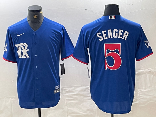 Men's Texas Rangers Corey Seager #5 Royal City Connect Limited Player Jersey1