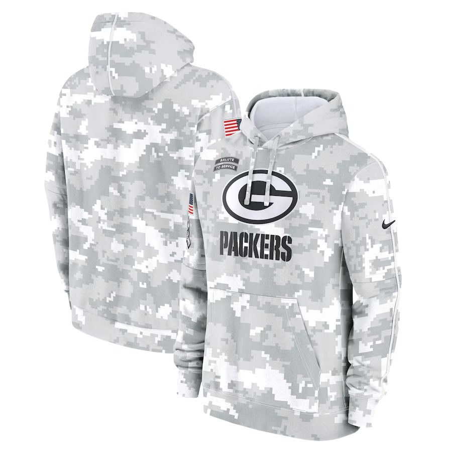 Green Bay Packers Arctic Camo 2024 Salute to Service Hoodie